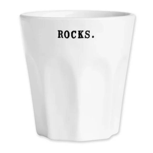 Rae Dunn Ceramic DRINKING GLASS Set (3) Glassware 8oz DIRTY ROCKS NEAT Martini - Picture 5 of 10